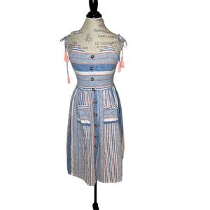 Goa beachwear by japna, adjustable tie straps, from pockets button down dress